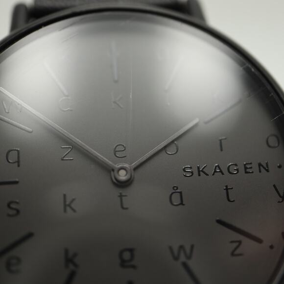 Skagen Signatur Alphabet Black Slim Unisex 36mm Watch Leather with New Battery main image 7